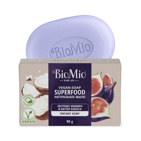 Натуральное туалетное мыло BioMio BIO-SOAP SUPERFOOD, инжир и кокос,  90 г