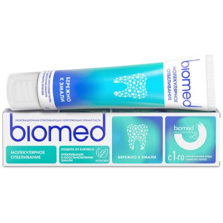 Зубная паста BIOMED HEALTHYWHITE Отбеливание и восстановление эмали, Лесная мята, 65 г