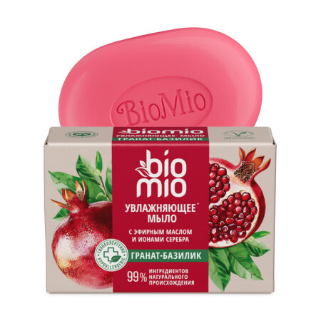 Натуральное туалетное мыло BioMio BIO-SOAP AROMATHERAPY, гранат и базилик, 90 г