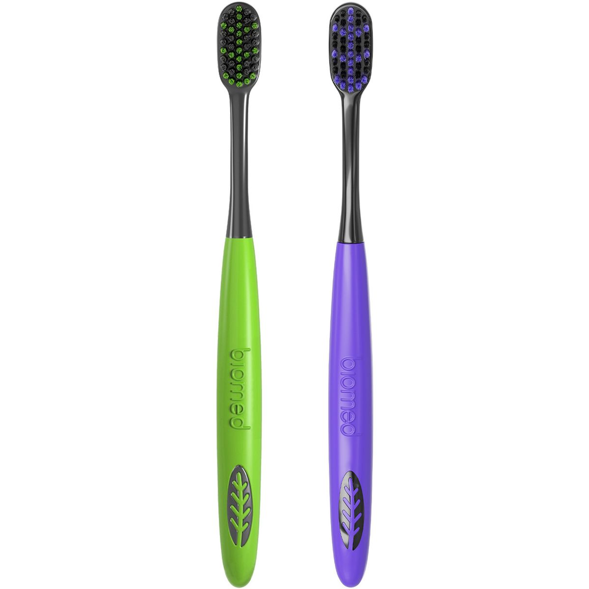 Набор зубных щеток BIOMED® Black с древесным углем, средняя жесткость, 2 шт — изображение 2