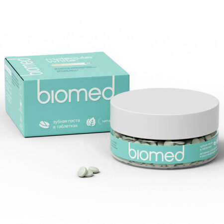 Инновационная зубная паста в таблетках «BIOMED HEALTHYWHITE Активное отбеливание и восстановление эмали». Мята. 62 шт.