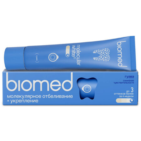 Зубная паста BIOMED HEALTHYWHITE Отбеливание и восстановление эмали, Гуава, 65 г