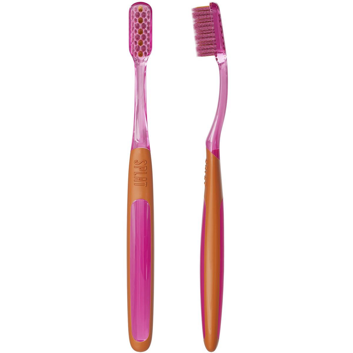 Зубная щетка SPLAT SMILEX ORTHO+ ортодонтическая, мягкая, розовая — изображение 2