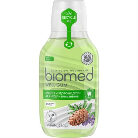 Ополаскиватель для полости рта Biomed® WELL GUM® с пятью эфирными маслами, 250 мл