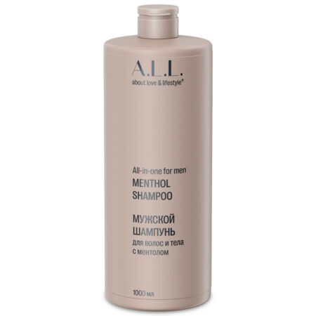 A.L.L. All-in-one for men menthol shampoo. Мужской шампунь для волос и тела с ментолом. 1000 мл