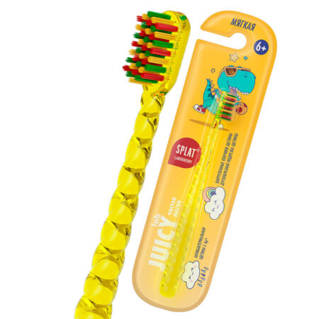 Детская зубная щётка SPLAT® JUICY LAB “Магия единорога” от 6 лет, мягкая, прозрачная/желтая