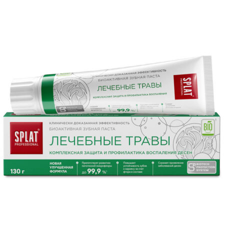 Зубная паста SPLAT (СПЛАТ) Professional «ЛЕЧЕБНЫЕ ТРАВЫ» с фтором, комплексная защита и профилактика воспаления дёсен, 130 г (100 мл)