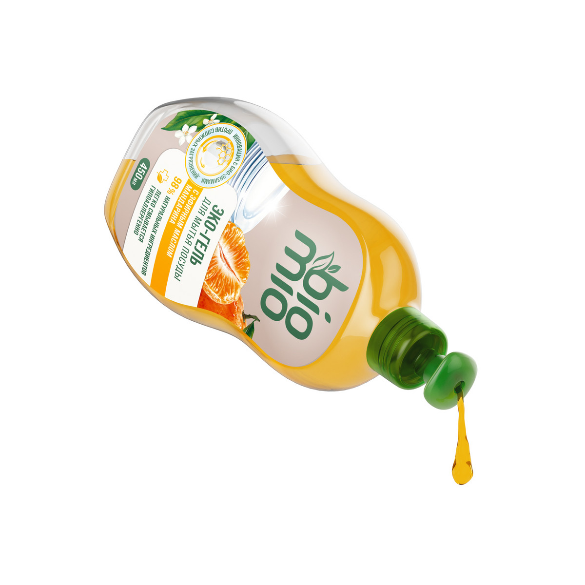 Эко средство для мытья посуды BioMio® BIO-CARE мандарин, концентрат, 450 мл — изображение 4
