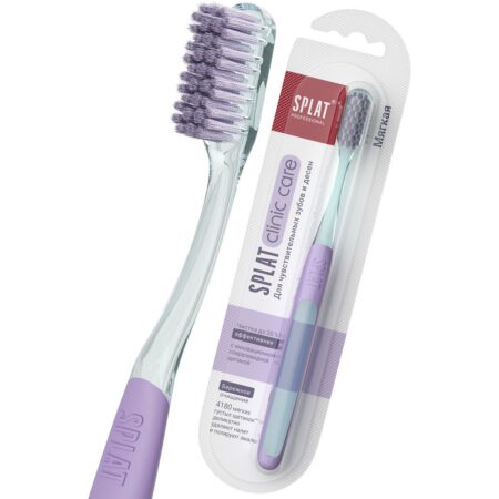 Инновационная зубная щетка SPLAT® CLINIC CARE для отбеливания зубов, мягкая, фиолетовая