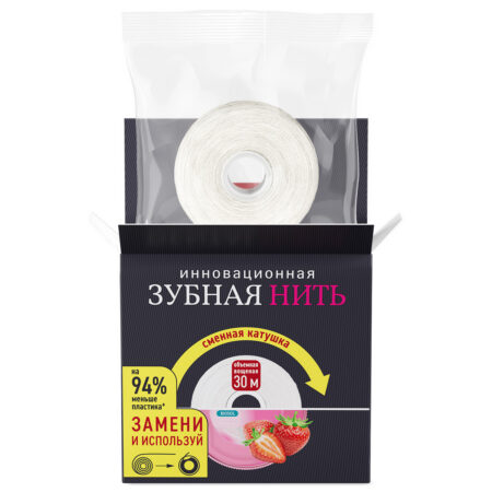 Зубная нить SPLAT® Professional DentalFloss, клубника, сменный блок (refill) 30 м