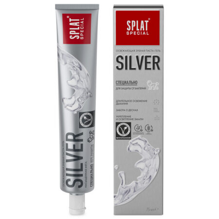Антибактериальная зубная паста SPLAT® Special Silver освежающая для бережного осветления эмали, 75 мл