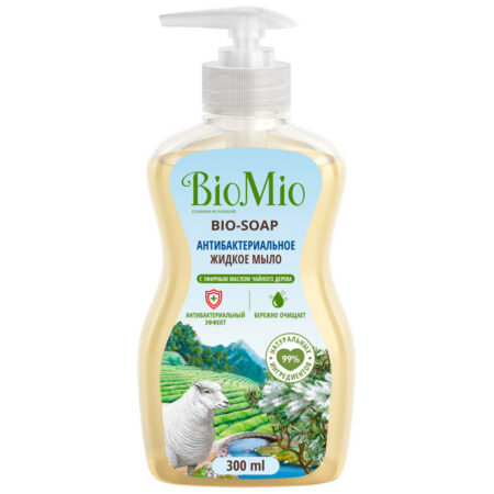 Эко жидкое мыло BioMio® BIO-SOAP с маслом чайного дерева, с дозатором, 300 мл