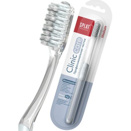 Зубная щётка SPLAT® CLINIC CARE Medium с двухуровневой щетиной, средняя жесткость, белая