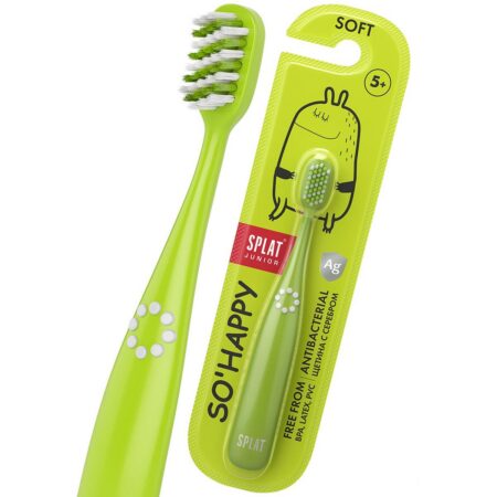Детская зубная щётка SPLAT® JUNIOR c ионами серебра от 5 лет, мягкая, зелёная