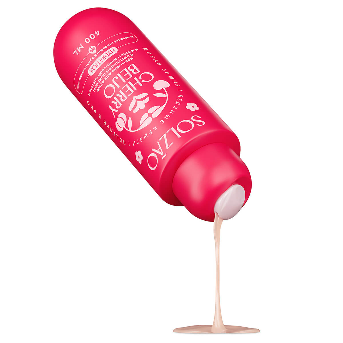 Крем-гель для душа SOLZAO CHERRY BEIJO с экстрактом ацеролы и маслом вишневой косточки. 400 мл — изображение 4